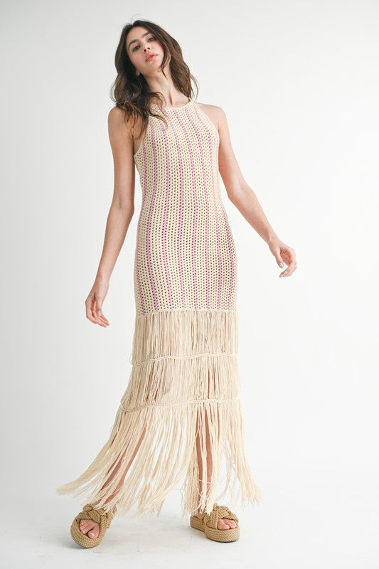 knee length dresses for ladies MABLE Cutout Waist Backless Maxi Dress main image 0