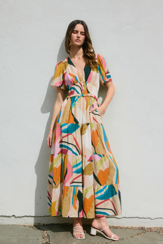 Miami Vaca Tiered Maxi