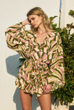 Alisha Palm Printed Romper