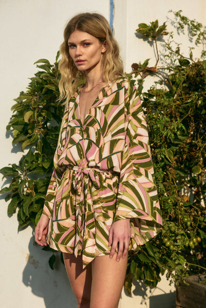 Alisha Palm Printed Romper