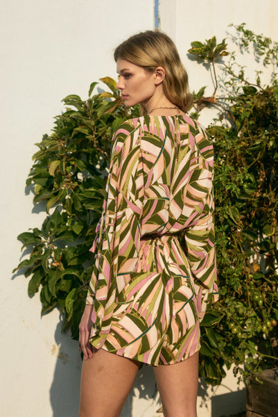 Alisha Palm Printed Romper