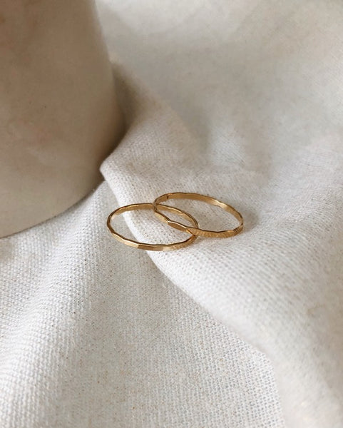 SS Luxe - Hammered Stacking Ring (Single)