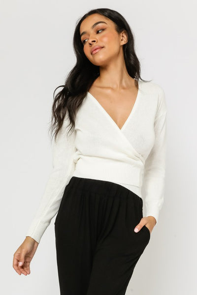 Gisela (Cream) Wrap Sweater