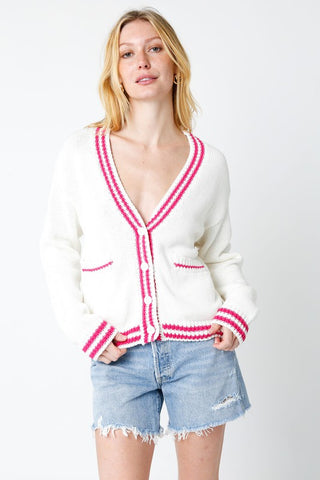 Molly (Pink) Varsity Spring Cardi