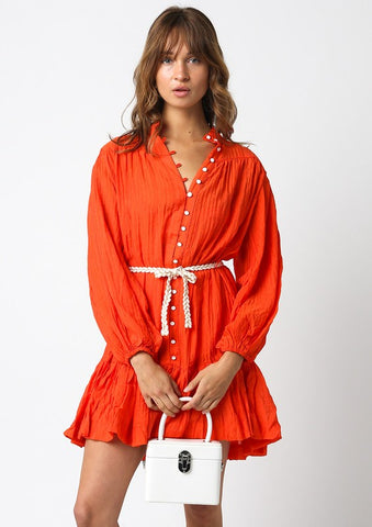 Gracelyn (Orange) Drop Waist Dress