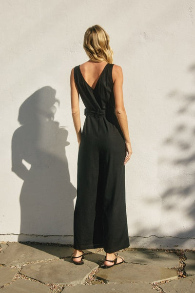 Maggie (Black) Linen Jumpsuit