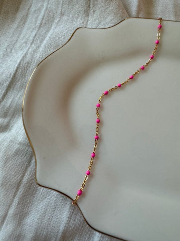 PRESALE - Meesh Pink) Enamel Chain Bracelet