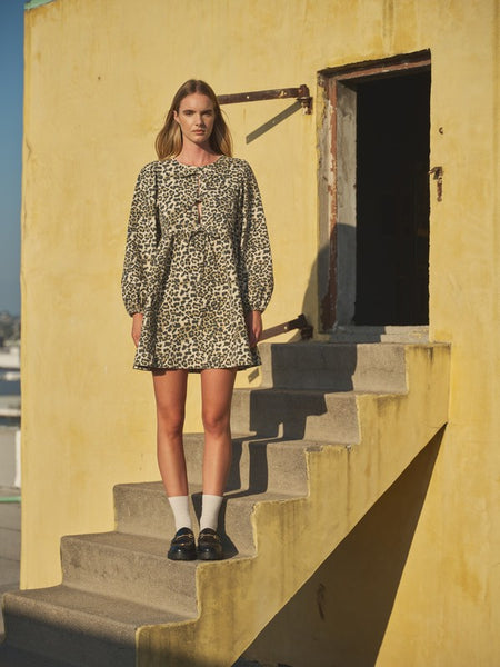 Madeline Denim Leopard Dress