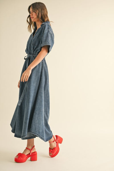 Presale - Nora Denim Midi Dress