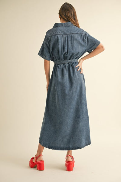 Presale - Nora Denim Midi Dress