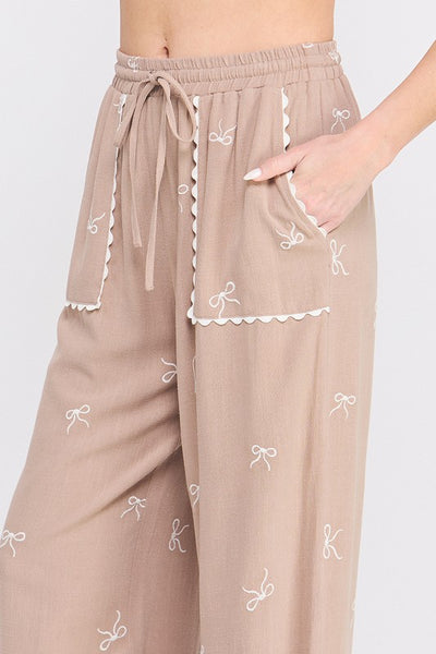 Amy PANT Bow Embroidered Set