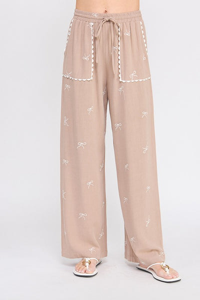 Amy PANT Bow Embroidered Set