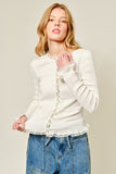 Idalia Smocked Lace Edge Cardigan