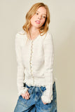 Idalia Smocked Lace Edge Cardigan