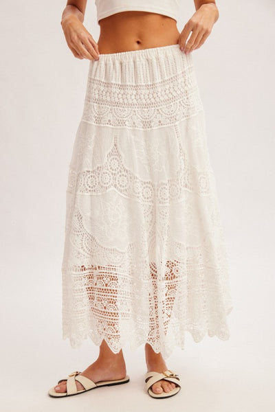 Adeline Boho Crochet Maxi Skirt