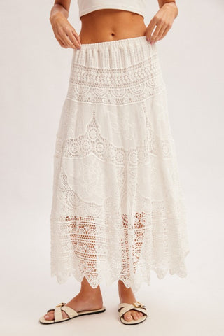 Adeline Boho Crochet Maxi Skirt