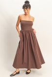 Mia (Brown) Midi Dress