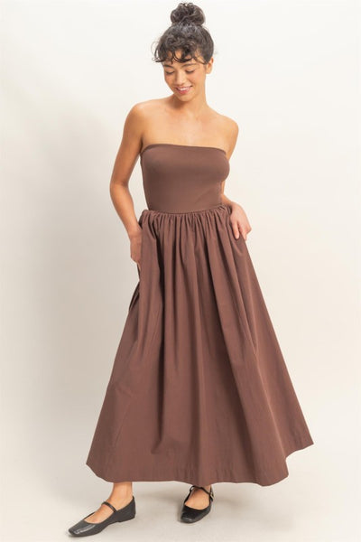 Mia (Brown) Midi Dress
