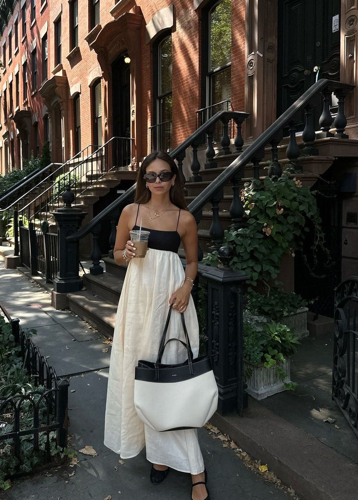 Natalia Color Block Linen Midi Dress Style Snob Boutique Natalia Color Block Linen Midi Dress Style Snob Boutique