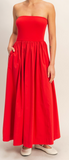 Mia (Red) Midi Dress