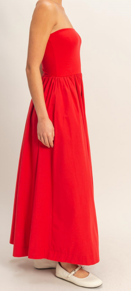 Mia (Red) Midi Dress