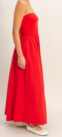 Mia (Red) Midi Dress