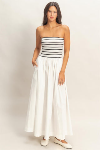 Mia Striped Midi Dress