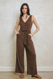 Maggie (Brown) Linen Jumpsuit